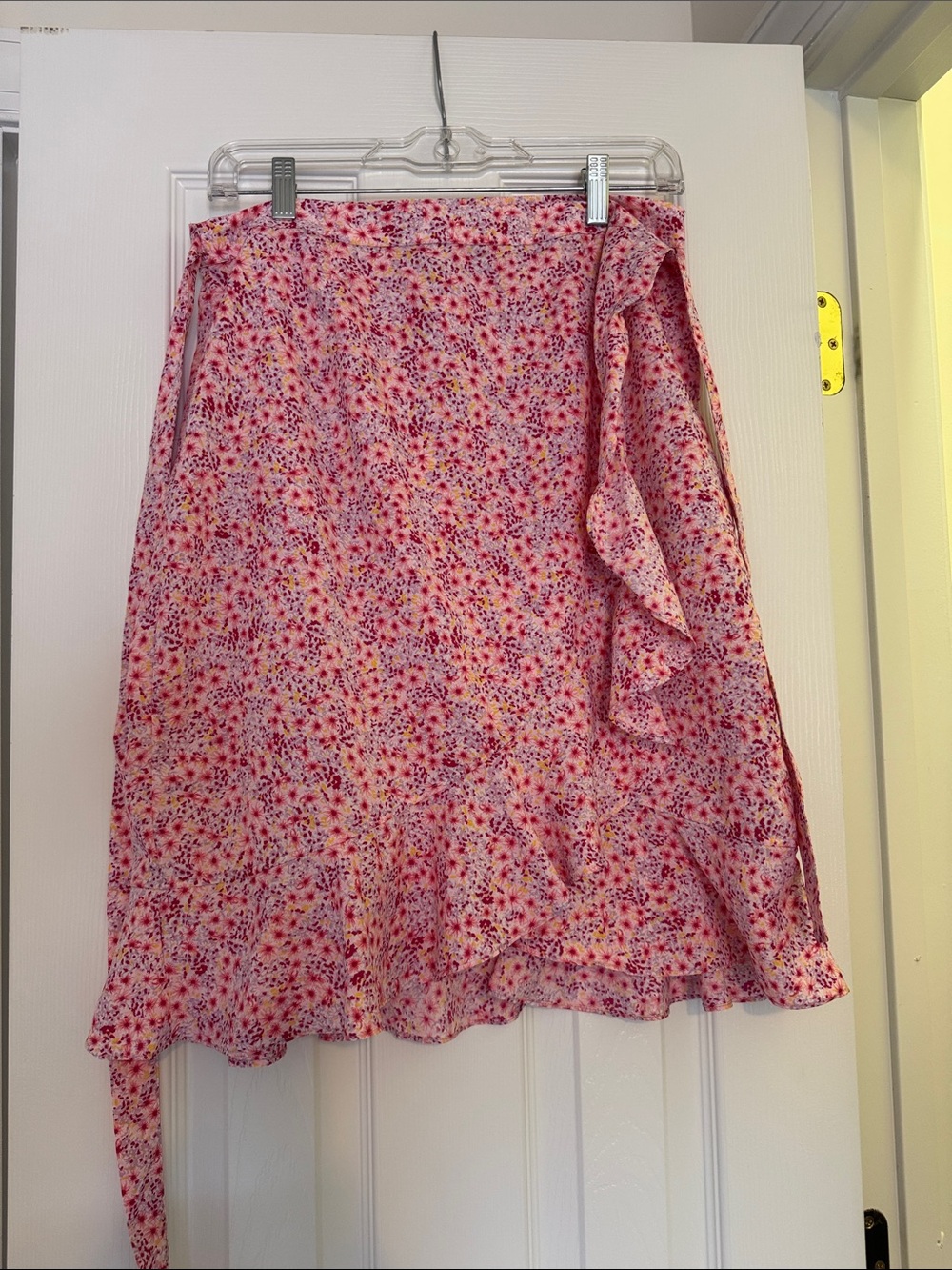Vero Moda Pink Multi Floral A-Line Wrap Skirt